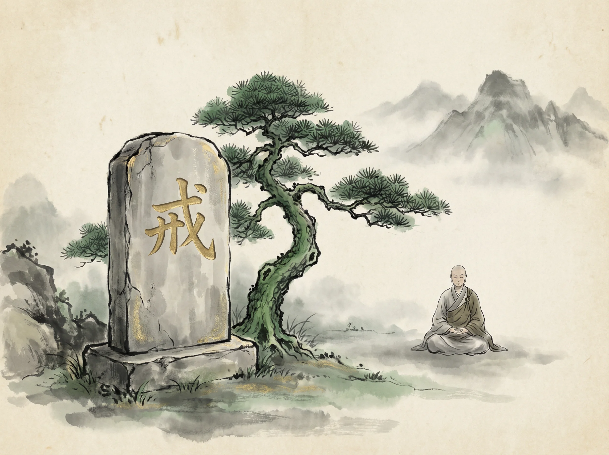 pg电子试玩负责任博弈戒字石碑青松禅意