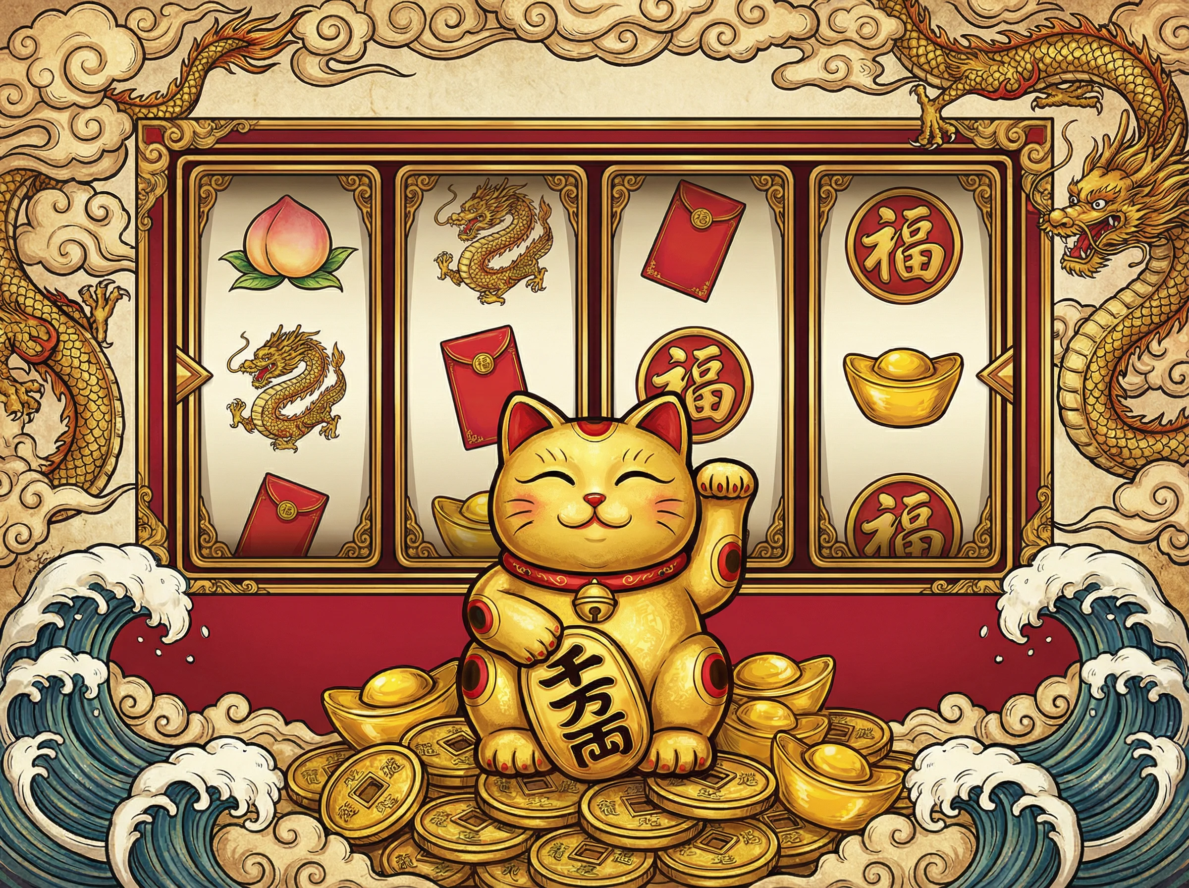 pg电子试玩招财猫老虎机游戏金色招财猫与聚宝盆